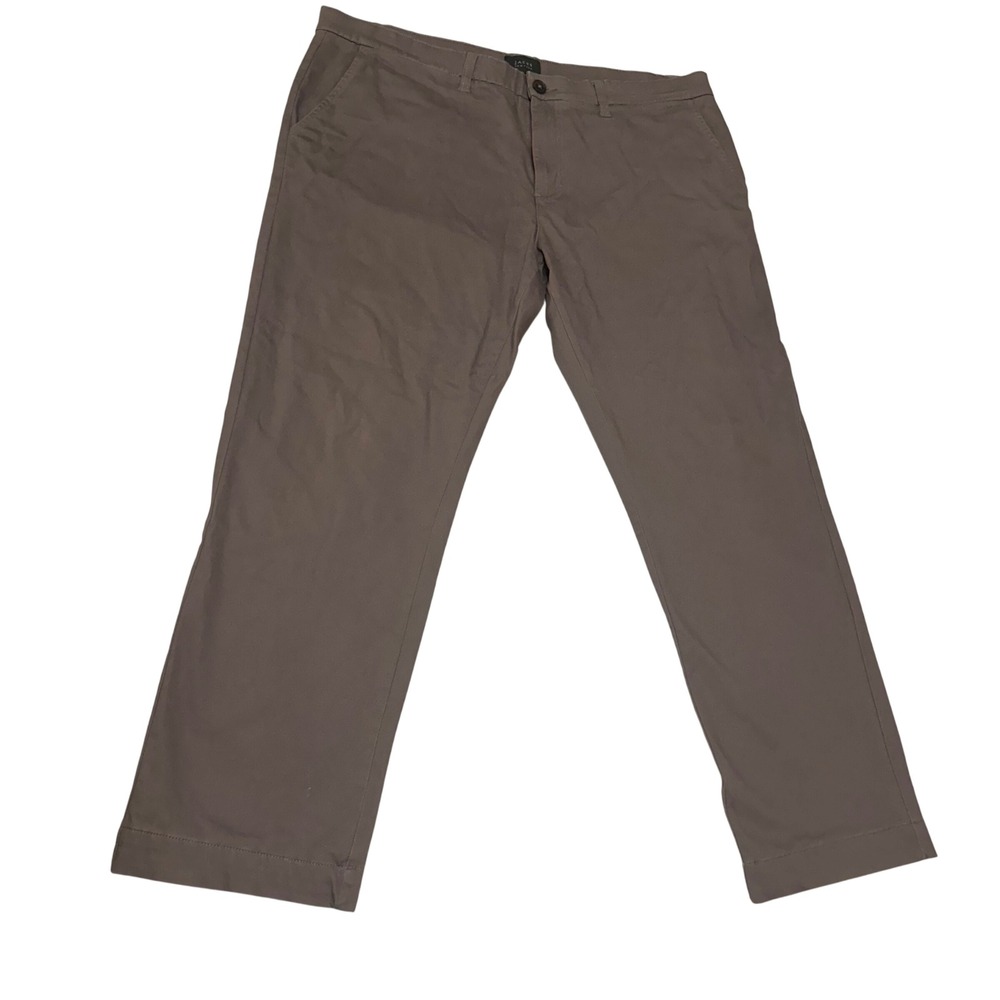 Jachs New York Flannel Lined Chino Pants Mens 40x30‎ Grey Brown Plaid Lined Warm